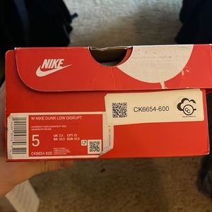 Nike Dunk Low Disrupt (Red) (W) (Sz. 5)